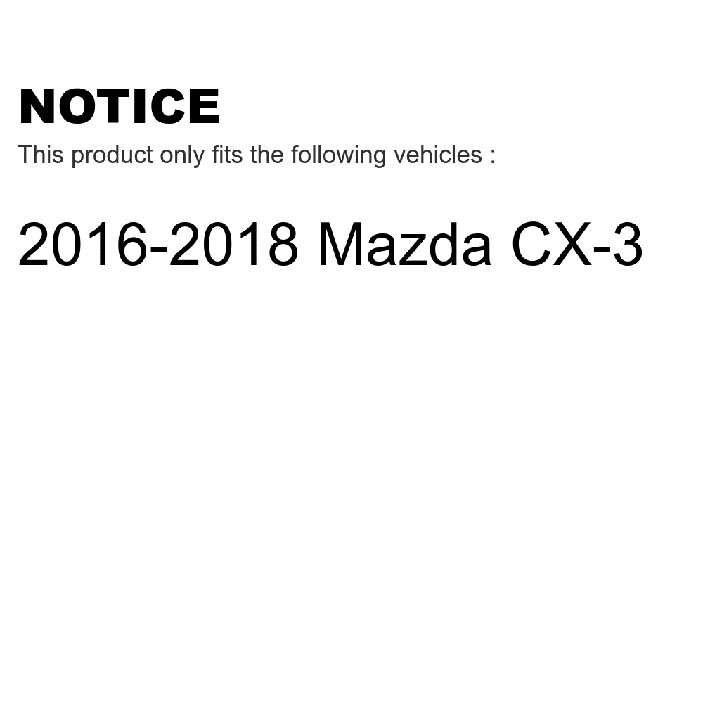 Rear Coated Drilled Sizelotted Disc Brake Rotors Pair For 2016-2018 Mazda CX-3 KD-100197