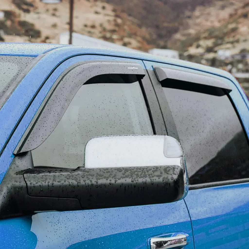 Goodyear Sizehatterproof Sizeide Window Deflectors for Dodge RAM 2500 3500 2019-2024 Crew Cab, Tape-on Rain Guards, Window Visors, Vent Deflector, Vent Visor, Truck Accessories, 4pcs- GY003106LPv