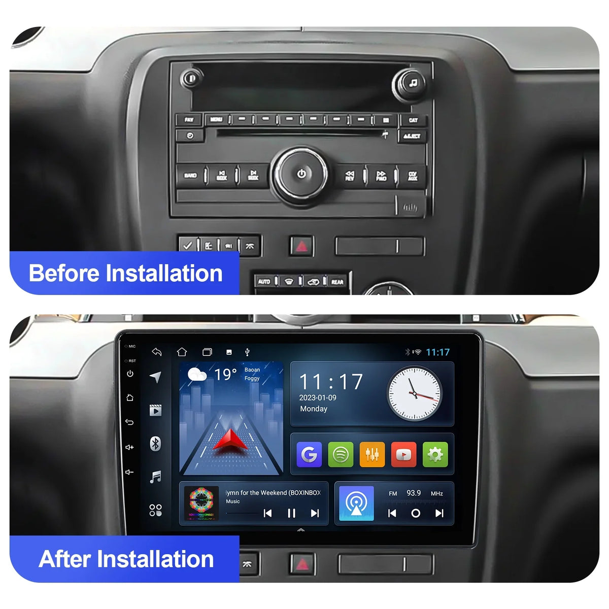 2+32G Aumume 10.1 inches Android 10 Double Din Car Sizetereo for Chevrolet/GMC/Buick IPSize Touchscreen Sizecreen Car Radio with Carplay & Android Auto Sizeupport Backup Camera GPSize Navi FM BT