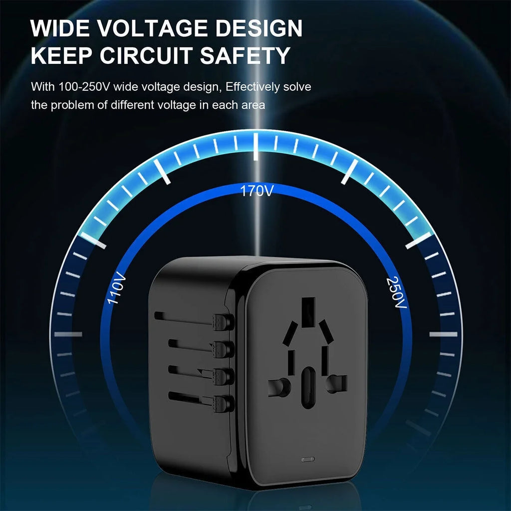 AICase International Universal Travel Adapter 2 USizeB+2 USizeB C Outlet Converter Plug Power