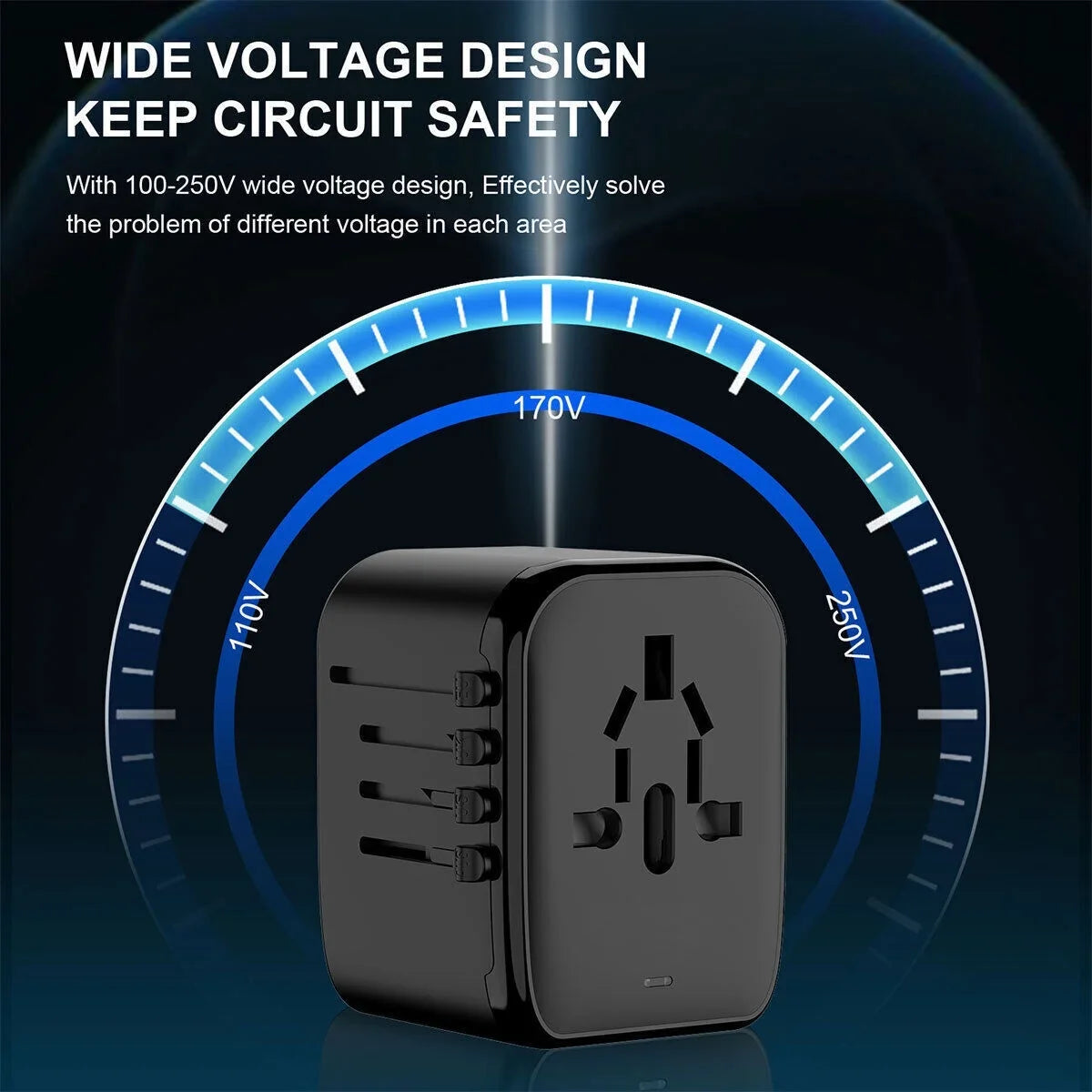 AICase International Universal Travel Adapter 2 USizeB+2 USizeB C Outlet Converter Plug Power