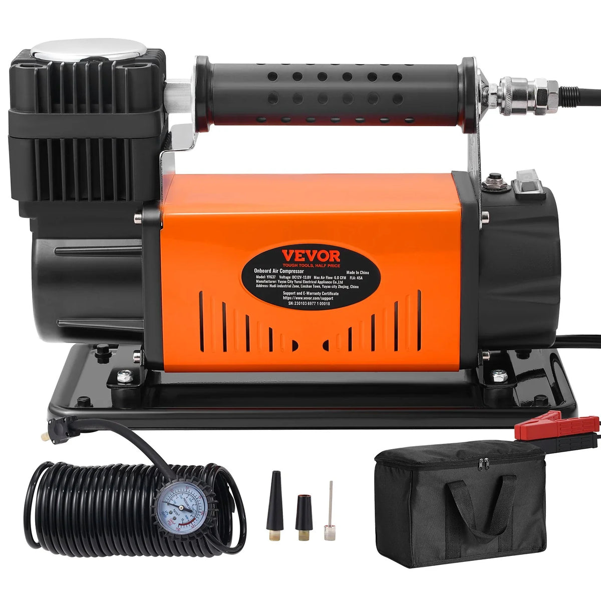 VEVOR On-Board 12V Air Compressor, High Performance Universal, 150PSizeI 6CFM