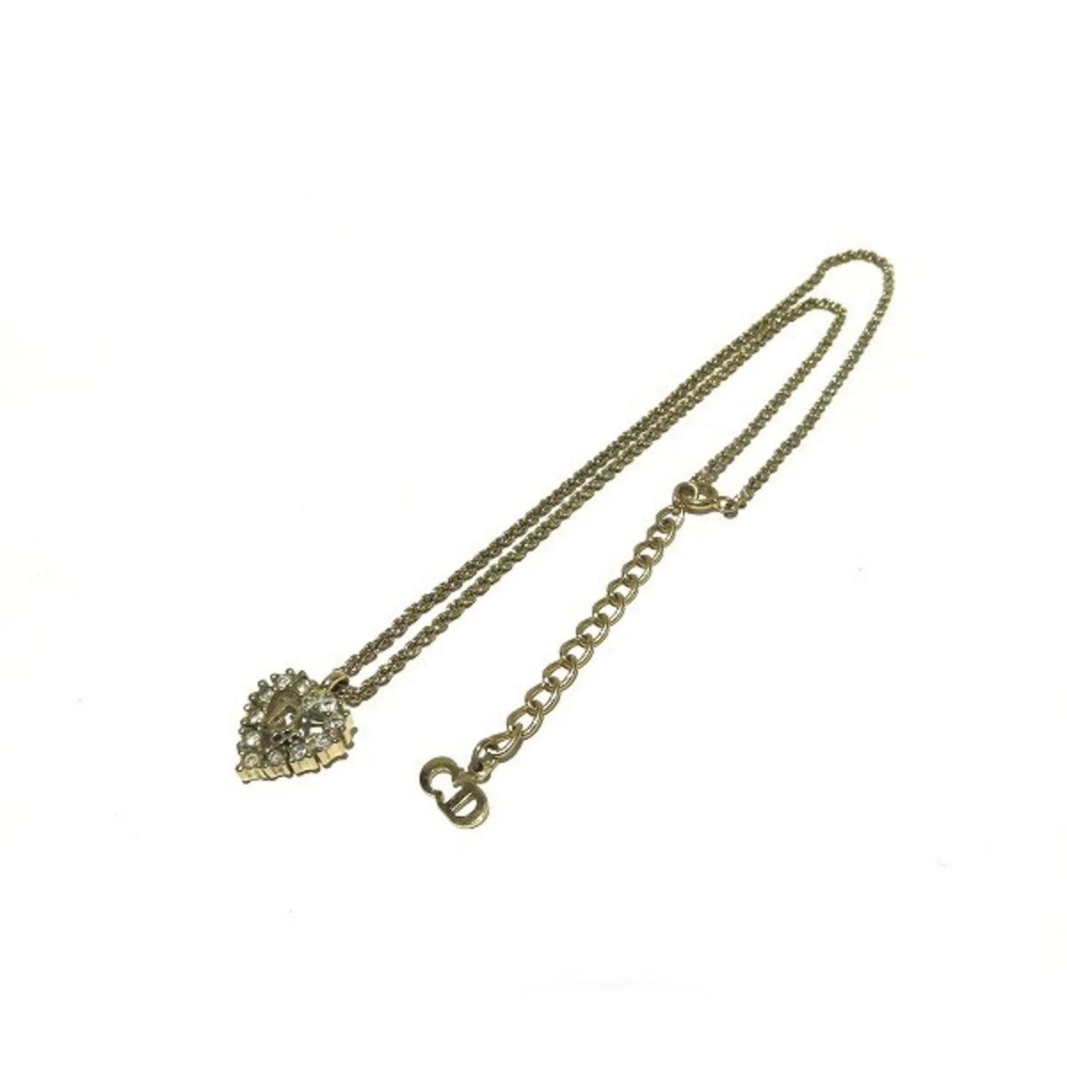 Pre-Owned Christian Dior Heart Motif Gold Accessory Necklace for Women (Good)