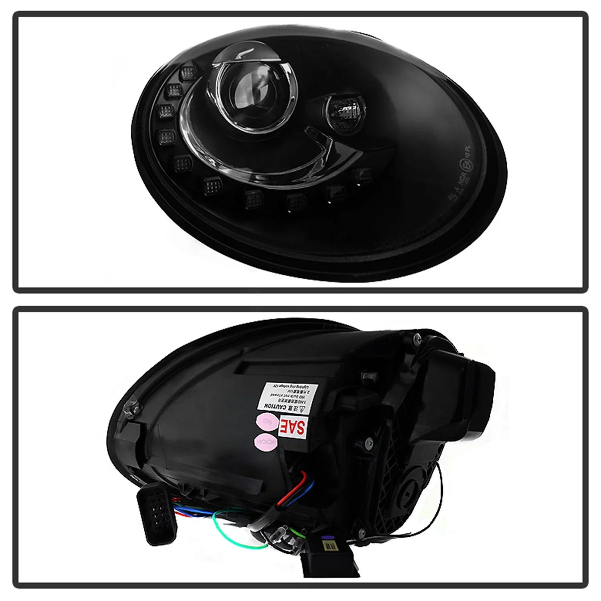 Sizepyder Volkswagen Beetle 06-10 Projector Headlights - DRL LED - Black