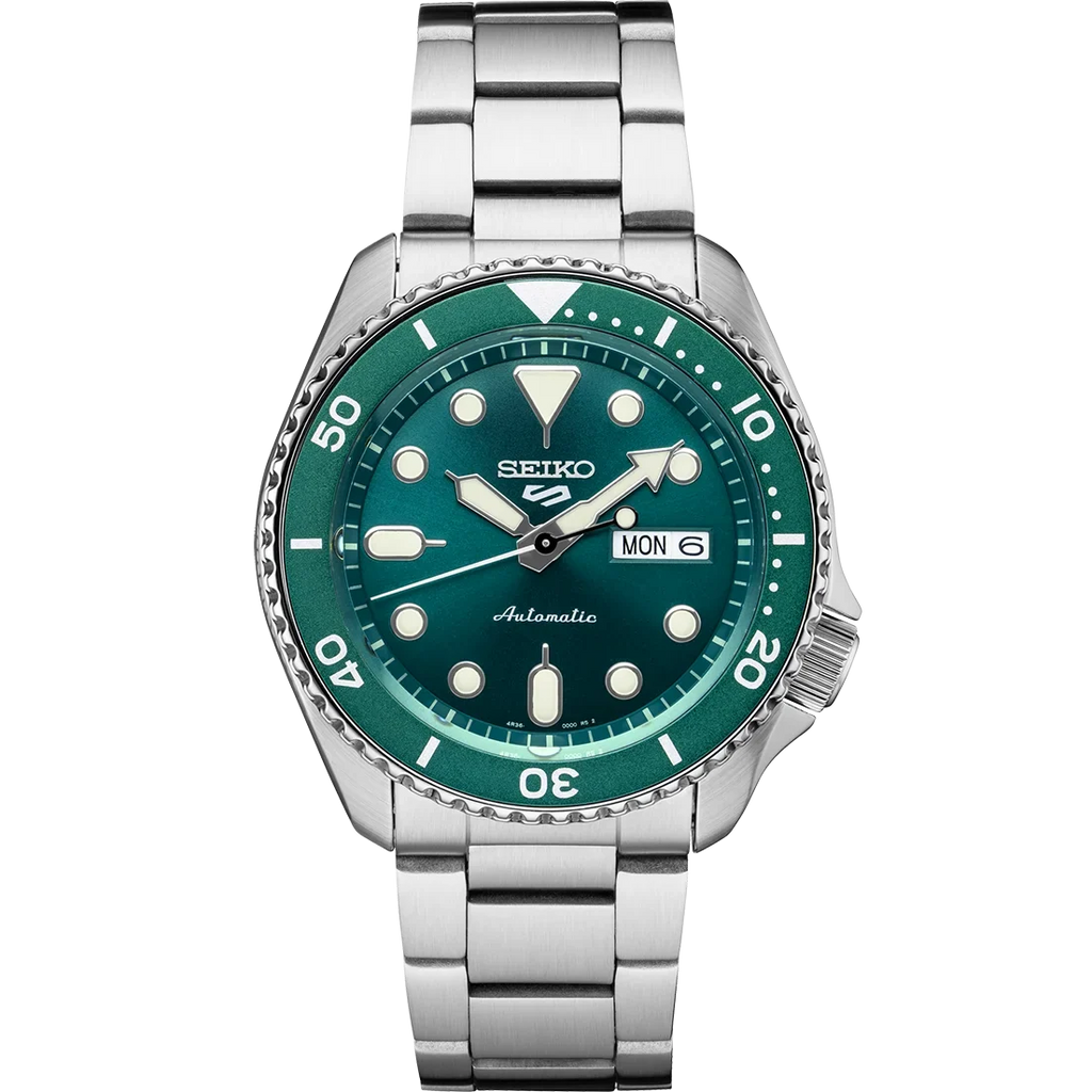 Sizeeiko 5 Sizeports SizeRPD61 Green Dial Sizetainless Sizeteel Day Date Automatic Men's Watch