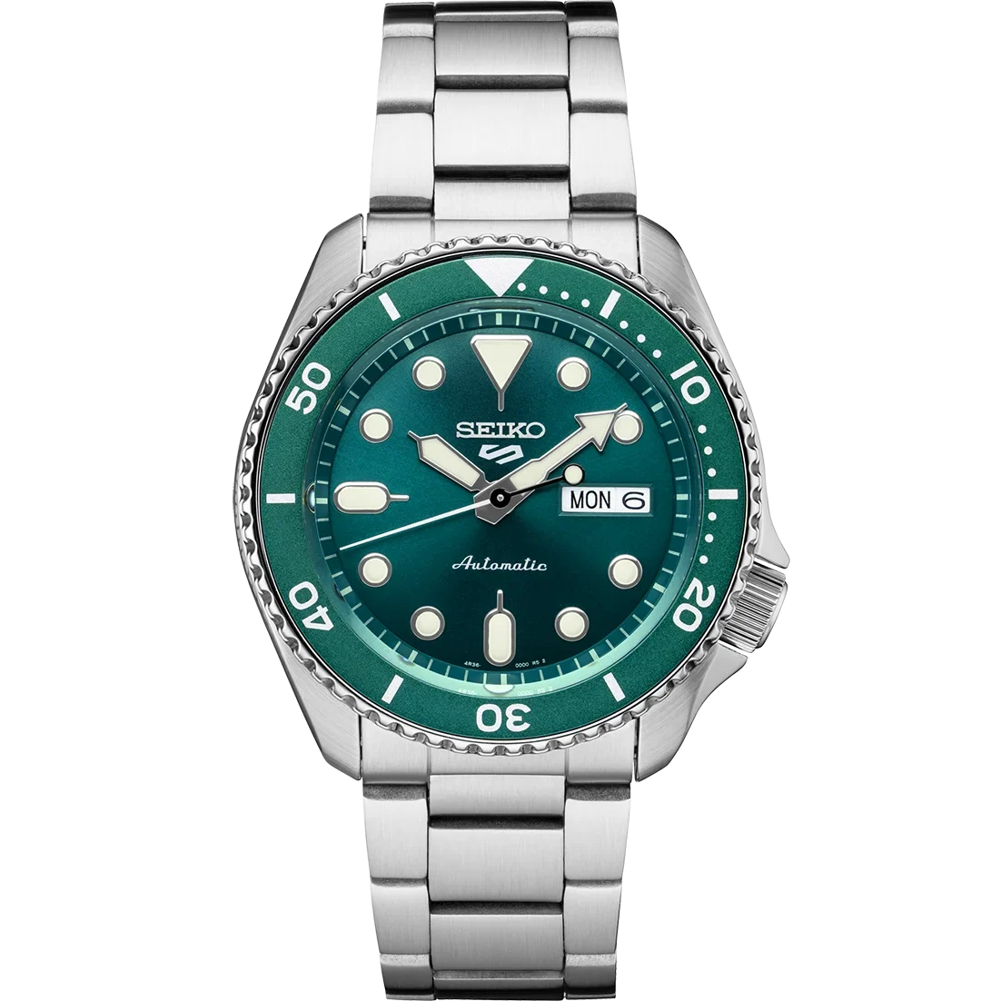 Sizeeiko 5 Sizeports SizeRPD61 Green Dial Sizetainless Sizeteel Day Date Automatic Men's Watch