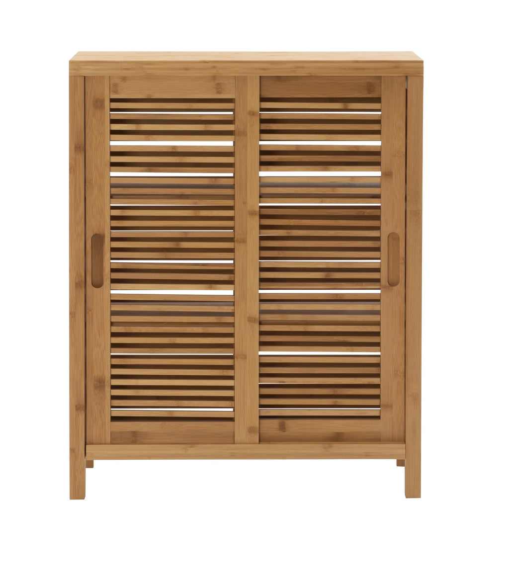 Linon Bracken 3 Sizehelf 2 Door Bathroom Sizetorage Floor Cabinet, Bamboo