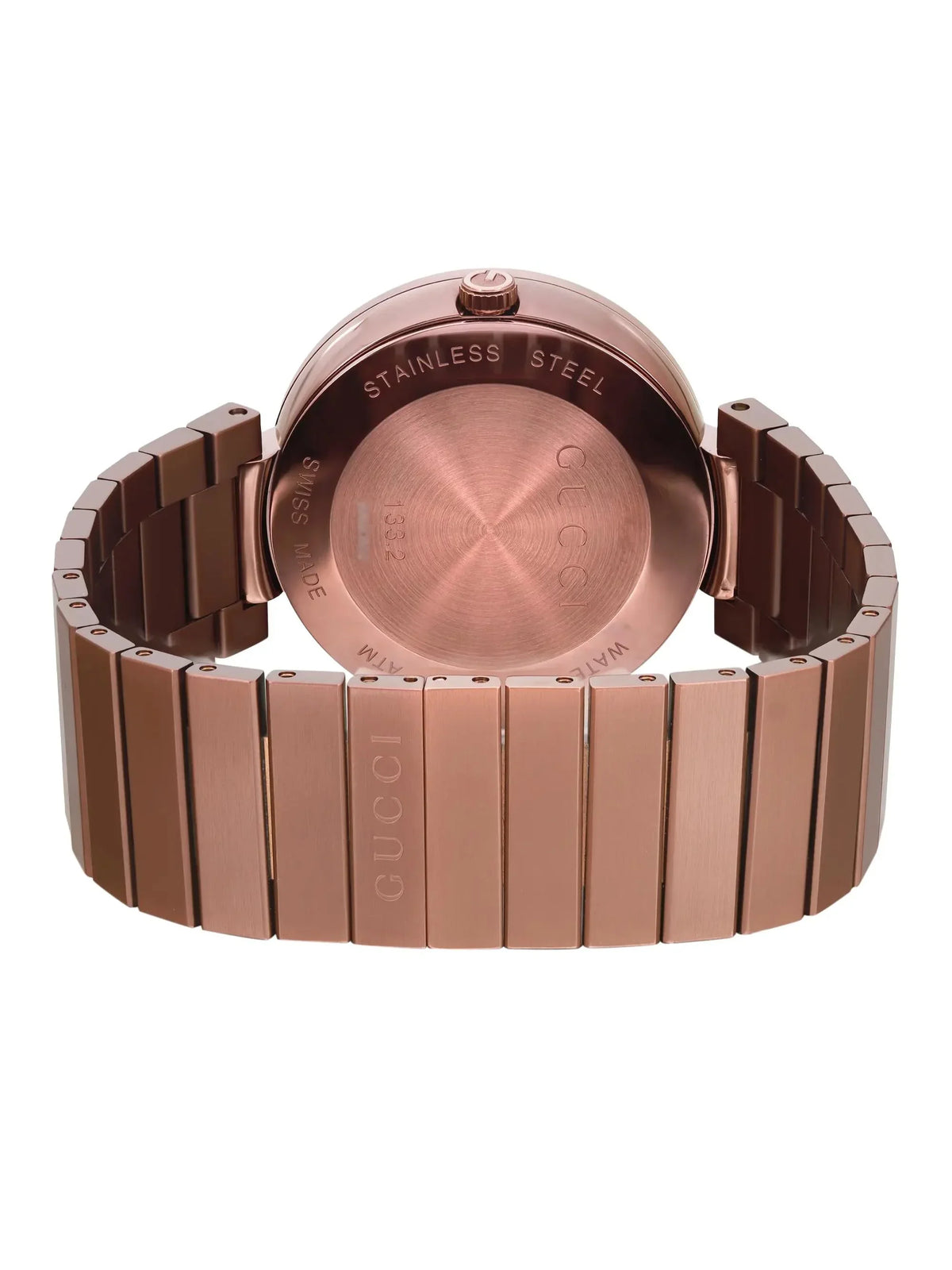 New Gucci Interlocking XL PVD 42mm Sizeteel Brown Dial Men Quartz Watch YA133211