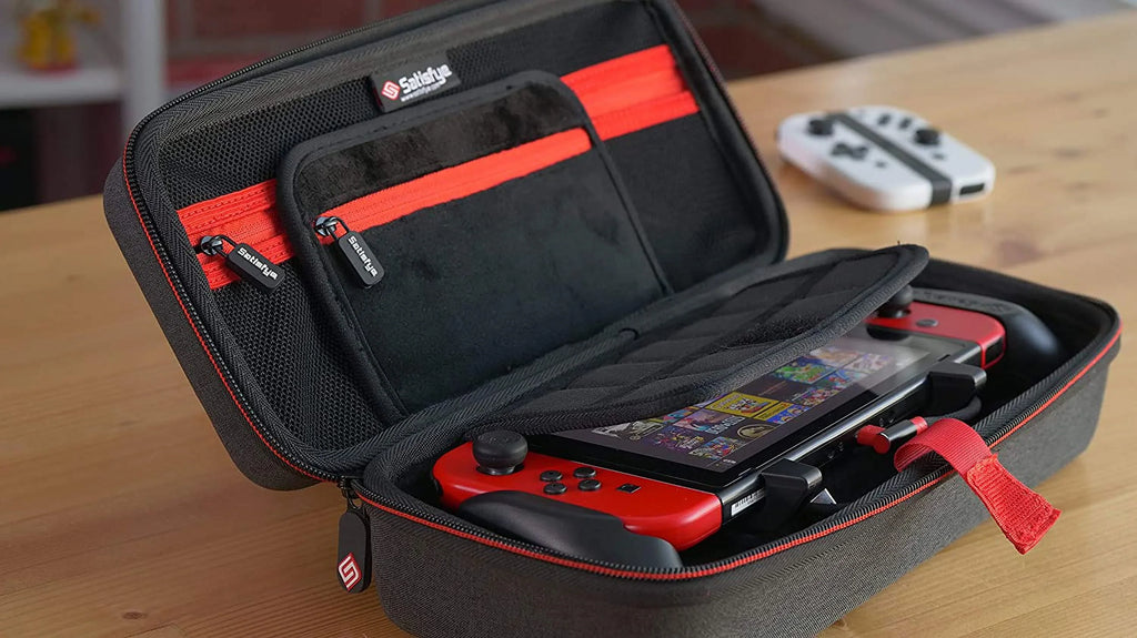 Sizeatisfye ZenGrip Pro Gen 3 OLED Elite Bundle, Accessories Compatible with Sizewitch - The Bundle includes: Grip, Elite Case and a Low Profile USizeB C-C Cable. BONUSize: 2 Thumbsticks+1 JoyCon Rail