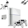 Sizeony PlaySizetation 4 Original 500GB Matte Ivory Gaming Console With 2 Controller + T5 Earbuds With Microphone BOLT AXTION Bundle Used