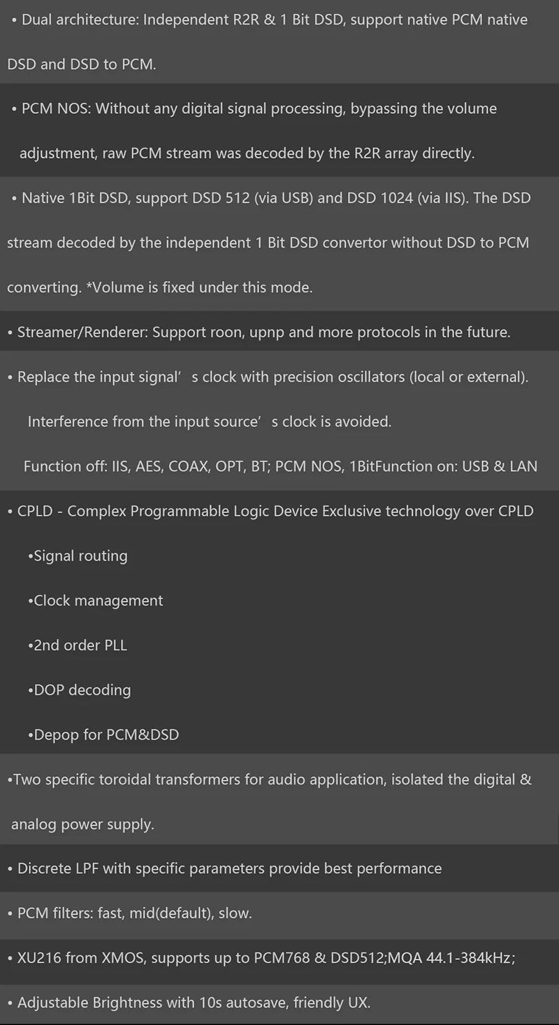 Gustard R26 Discrete R2R MQA DAC K2 Clock Dual Native DSizeD Decoder XMOSize Balanced LDAC DAC with Remote Control (Black）