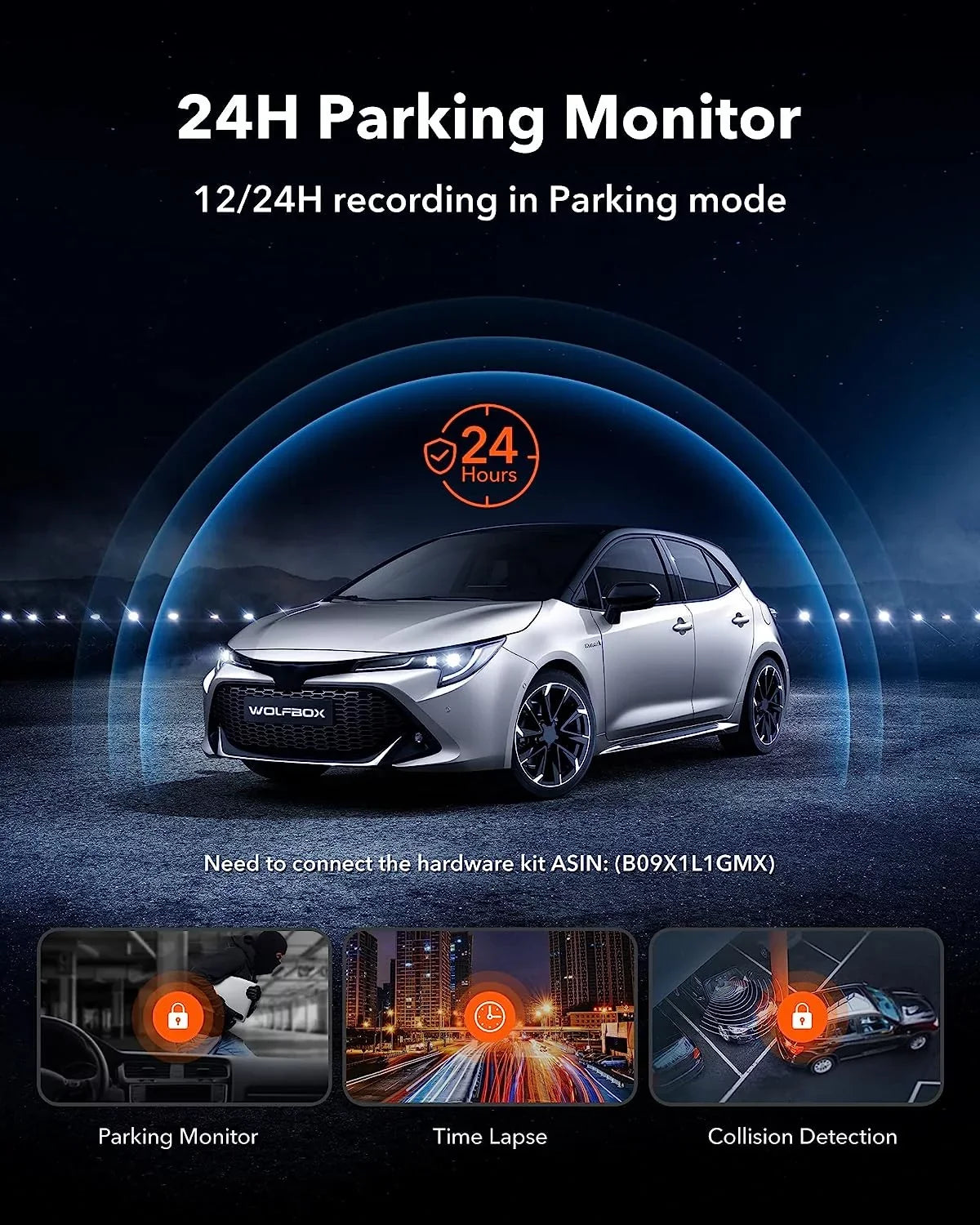 WOLFBOX Rear View Mirror Dash Camera, 4K Dash Cam Front and Rear with Night Vision, 10" Touch Sizecreen Dash Cam, Parking Monitor, Vehicle, Free 32GB Card&GPSize