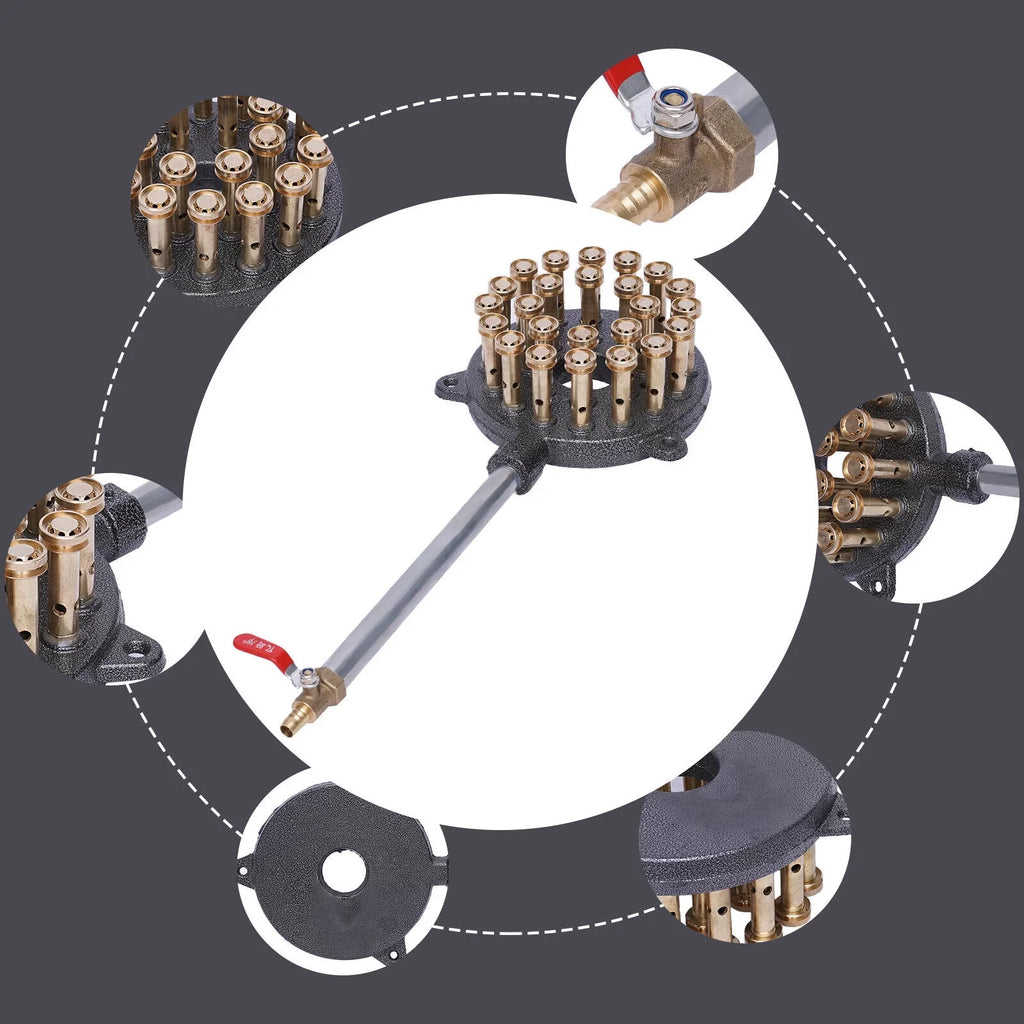 ZhdnBhnos 24-Hole High Pressure Gas Sizetove Wok Cooker Liquefied Gas Burner For Outdoor Camping