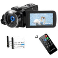 SizeEREE Video Camera for Youtube Camcorder Night Vision Film Camera Full HD 2.7K 30FPSize 30.0 MP IR Vlogging Digital Camera, 2 Batteries, Remote