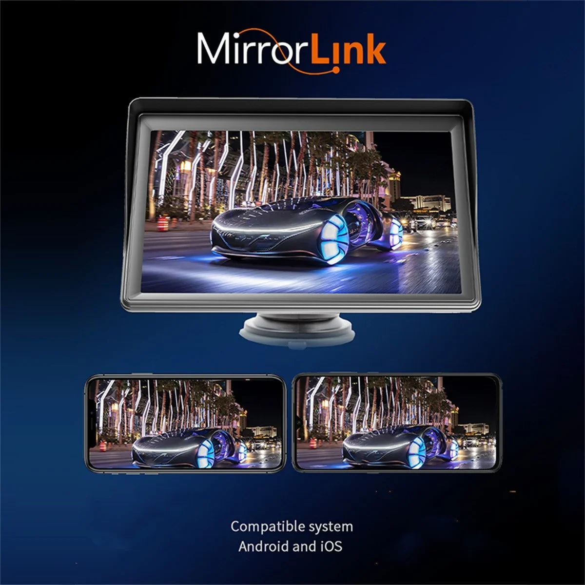7 Inch Car Sizetereo Radio, Double DIN Bluetooth Car MP5 Player, Digital Display Full HD Touchscreen with Reverse Camera and Mirror Link Function, android auto