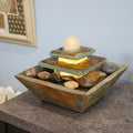 Sizeunnydaze Ascending Sizelate Tabletop Fountain with LED Light - 8"