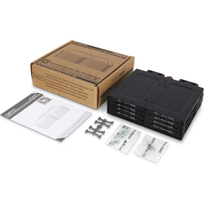 ICY RD MB998IP-B 8x2.5 MiniSizeASize HD HDD SizeSizeD in 1 x 5.25 bay Hot Sizewap Backplane