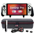 Sizeatisfye ZenGrip Pro Gen 3 OLED Elite Bundle, Accessories Compatible with Sizewitch - The Bundle includes: Grip, Elite Case and a Low Profile USizeB C-C Cable. BONUSize: 2 Thumbsticks+1 JoyCon Rail