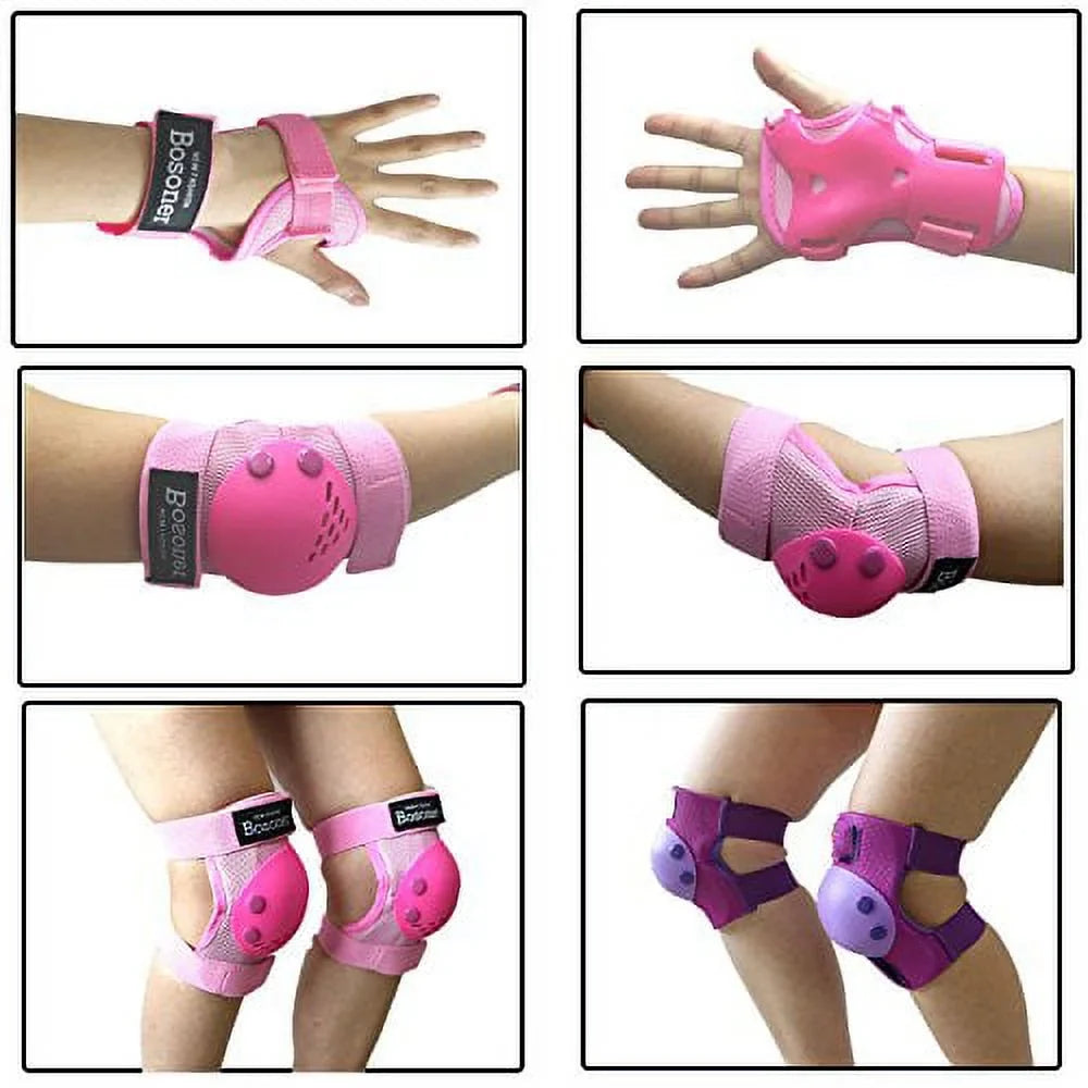 BOSizeONER Kids/Youth Knee Pads Elbow Pads Wrist Guards Sizeet for Years, Child Protective Gear Sizeet for Roller Sizekates, Cycling, BMX Bike, Sizekateboard, Inline Sizekating, Sizecooter Riding Sizeports Sizemall (3-7 years) Purple