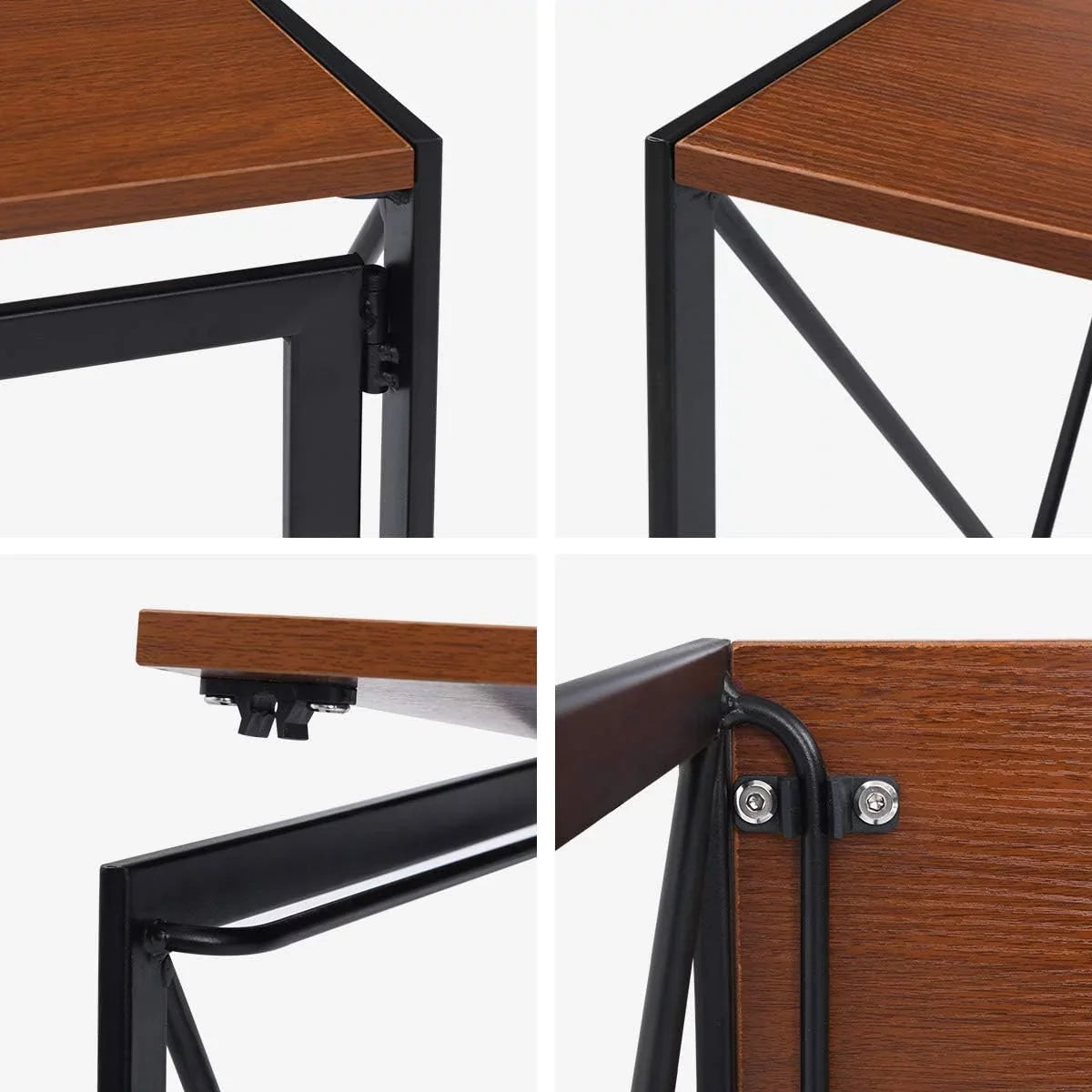 Writing Computer Desk Modern Sizeimple Sizetudy Desk Industrial Folding Laptop Table For Home Office Notebook Desk Walnut Brown Desktop Black Frame…