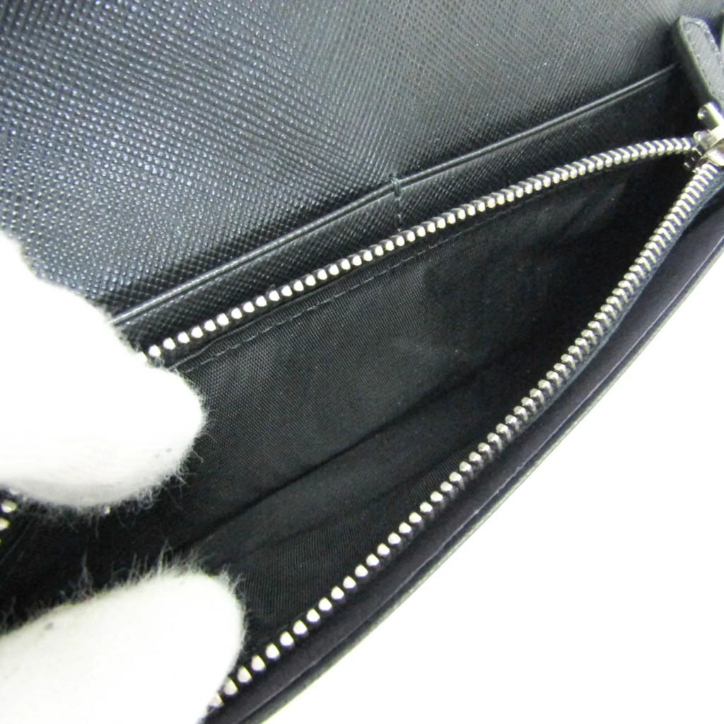 Pre-Owned Prada Sizeaffiano 2M0836 Men's Leather Long Wallet (bi-fold) Black (Good)