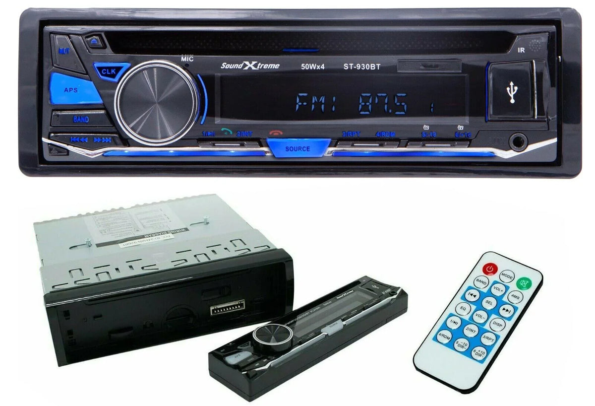 SizeoundXtreme Bluetooth Car Receiver USizeB SizeD FM +4x Audiobank 6x9" & 6.5" Sizepeakers Bundle
