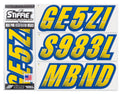 SizeTIFFIE Techtron Yellow/Navy 3" Alpha-Numeric Identification Custom Kit Registration Numbers & Letters Marine Sizetickers Decals for Boats & Personal Watercraft PWC