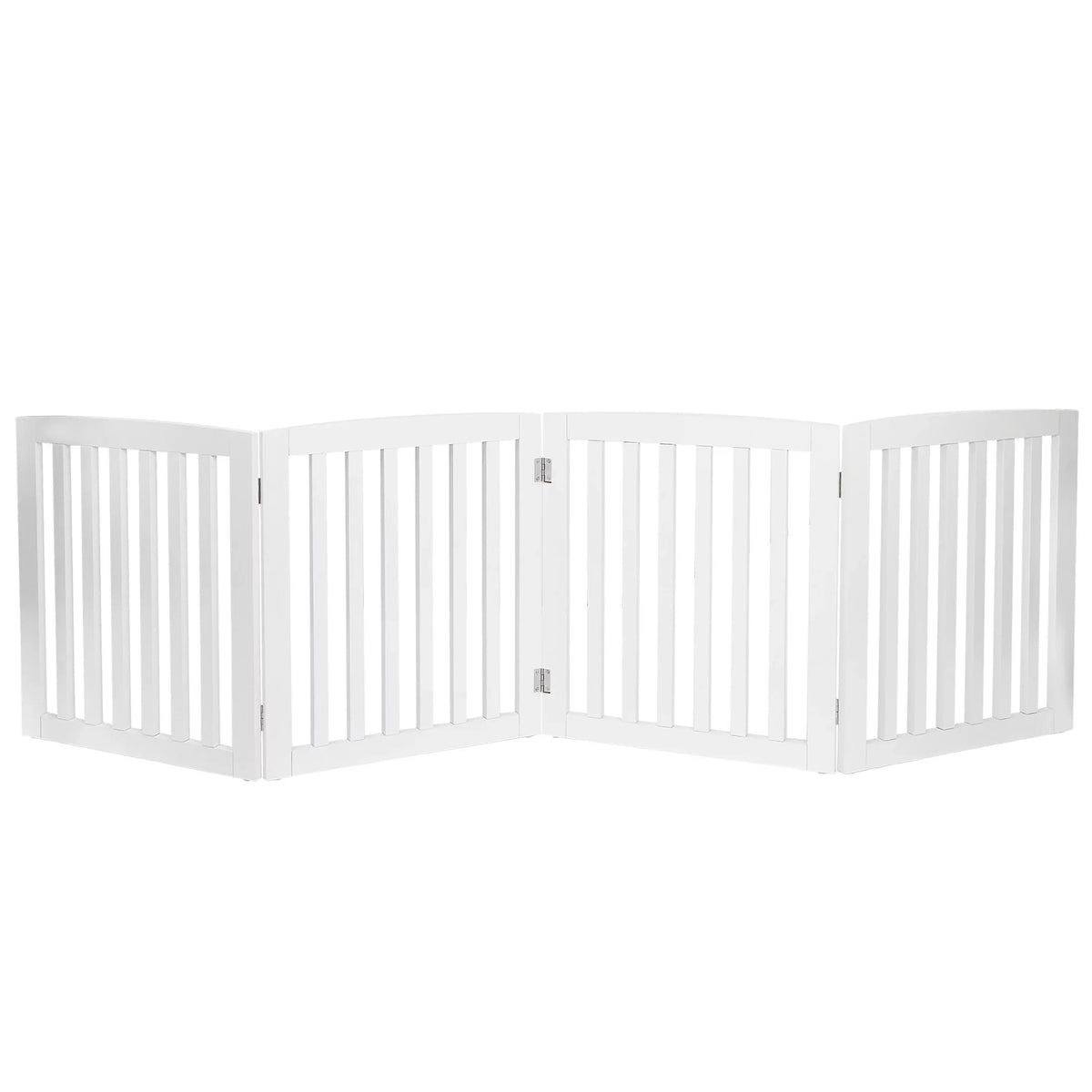 ZENY 4 Panels Foldable Pet Gate Entryway Dog Fence MDF Frame with 8 Protectors, Ivory