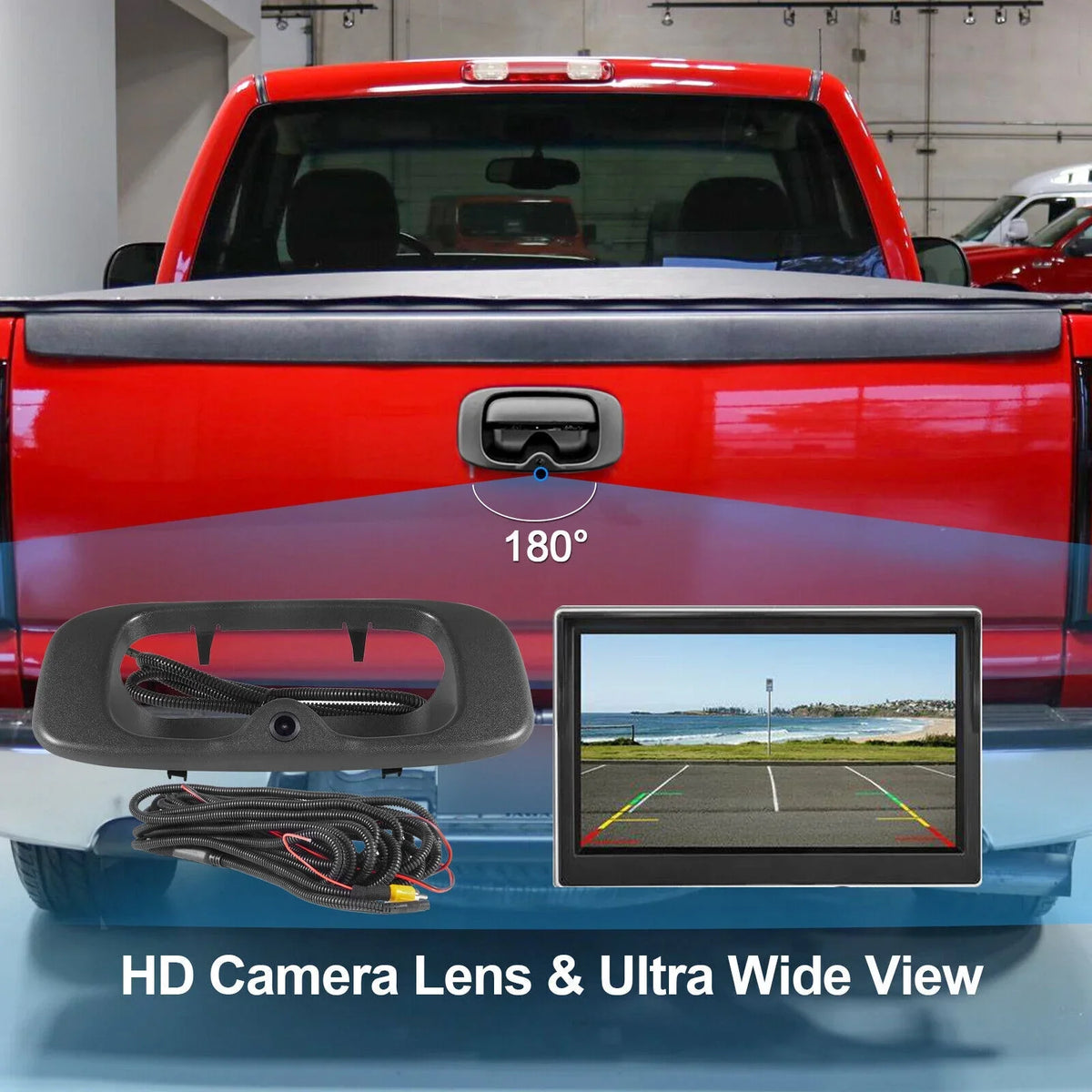 Rear View Backup Tailgate Handle Camera for 1999-2006 Chevy Sizeilverado GMC Sizeierra