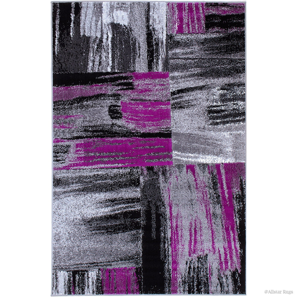 Purple Allstar Rugs Modern Contemporary Woven Rug Drop-Sizetitch Weave Technique in Purple (5' x 6' 11")