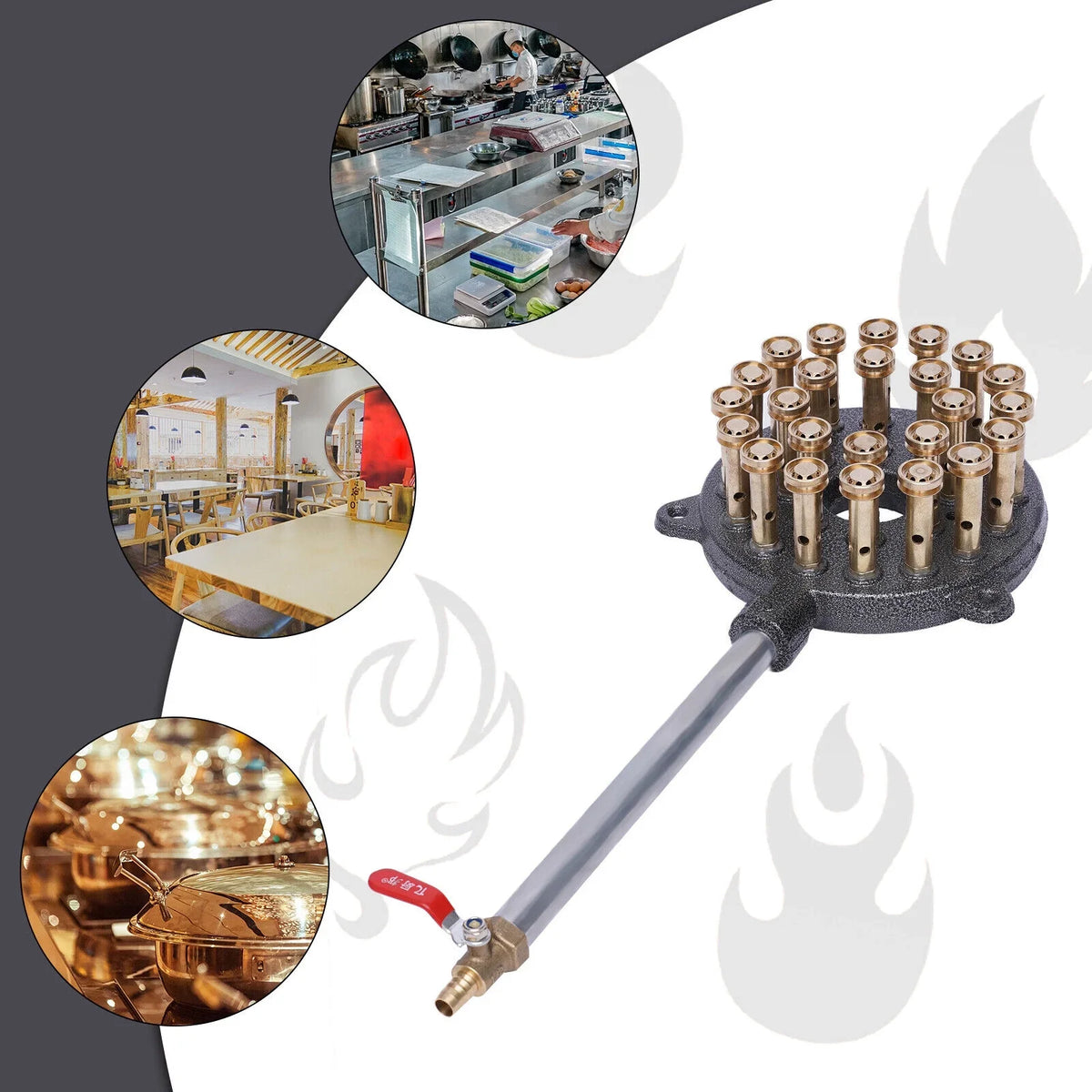 ZhdnBhnos 24-Hole High Pressure Gas Sizetove Wok Cooker Liquefied Gas Burner For Outdoor Camping