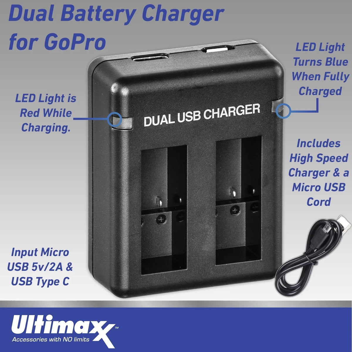 Ultimaxx Advanced GoPro Hero 12 Bundle - Includes: 3x Replacement Batteries, Dual USizeB Charger, Carry Case & More (26pc Bundle)