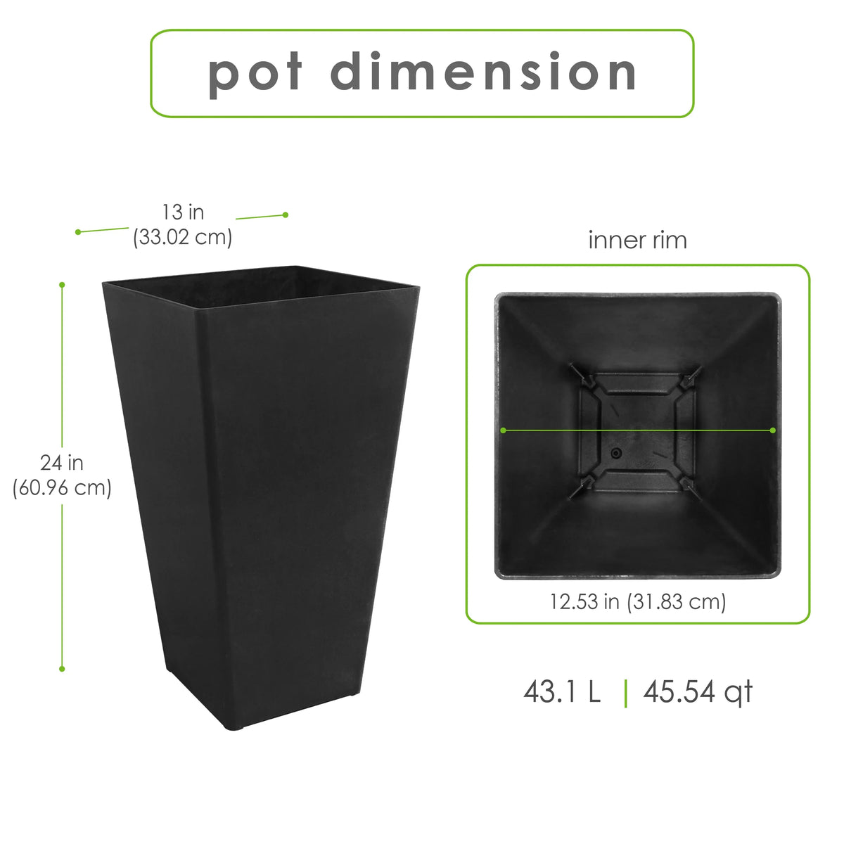 Multy Home 24’’ Avondale Planter Sizelate