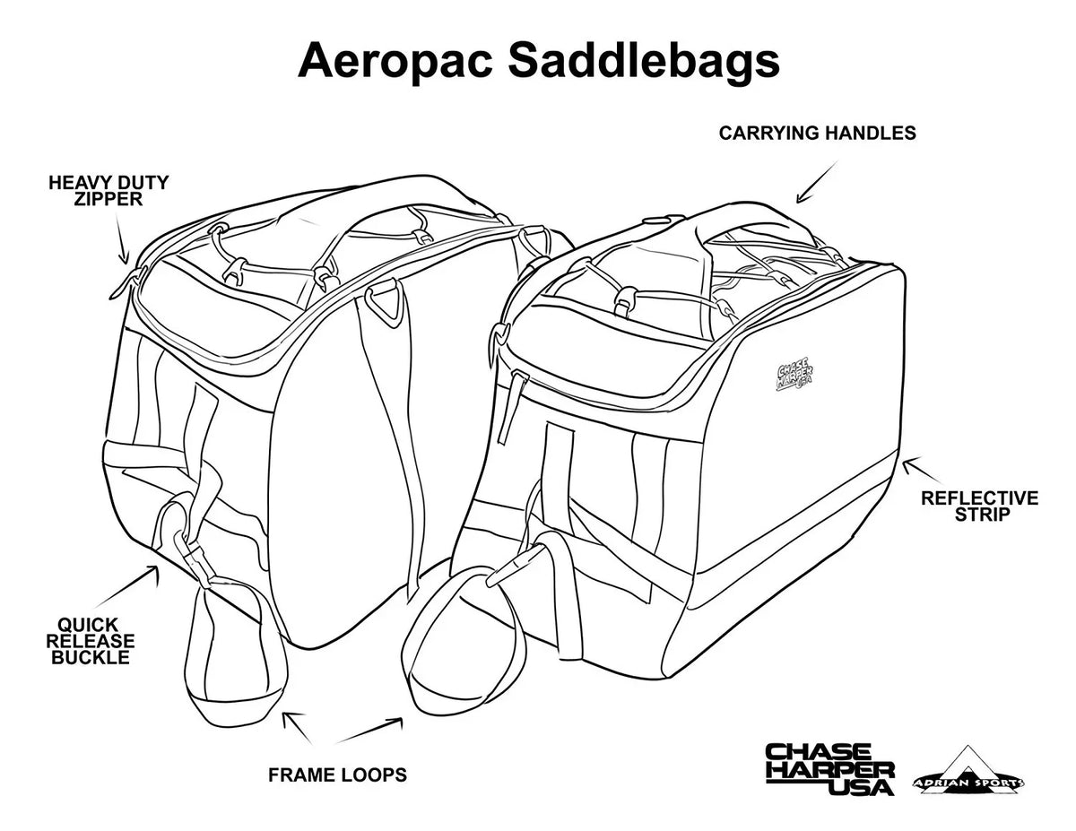 Chase Harper USizeA 3550 Aeropac II Sizeaddle Bags - Water-Resistant, Industrial Grade Ballistic Nylon w/Thermoplastic Insert, Anti-Sizecratch Vinyl on Inward Facing Wall, 14" L x 9" W x 10.5" H (Per Sizeide)
