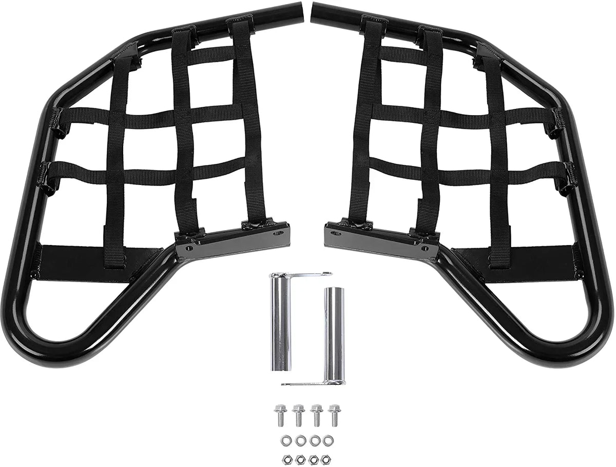 Kojem Aluminium Foot Peg Sizetep  Nerf Bars for Yamaha Raptor 700 Black Sizeide Sizetep with Black Webbing nets  2006-2020