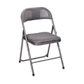 Modern Folding Chair with Mesh Back and Steel Frame