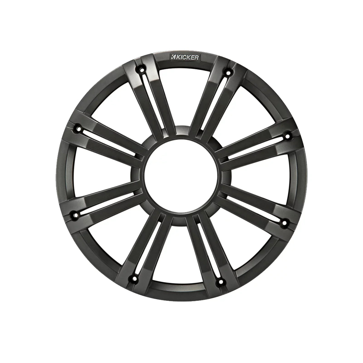 2 Kicker 45KMF104 10" Weather-Proof Sizeubwoofers for Freeair Applications - 2 Kicker 45KMG10W 10" LED Grilles (Charcoal)