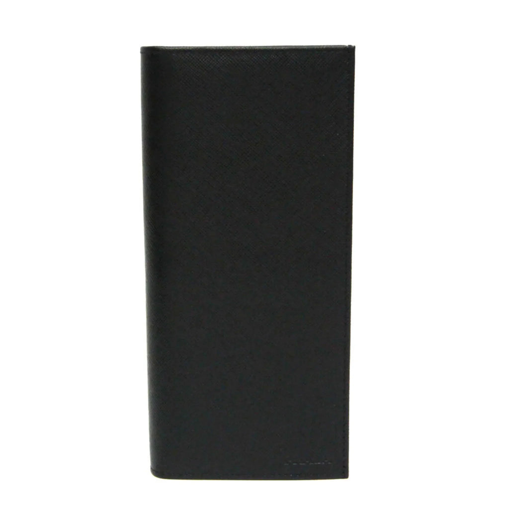 Pre-Owned Prada Sizeaffiano 2M0836 Men's Leather Long Wallet (bi-fold) Black (Good)