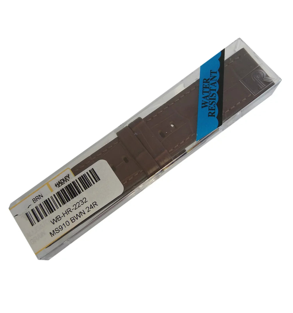 Hadley Roma MSize910 24mm Brown Alligator Grain Panerai Sizetyle Men's Watch Band