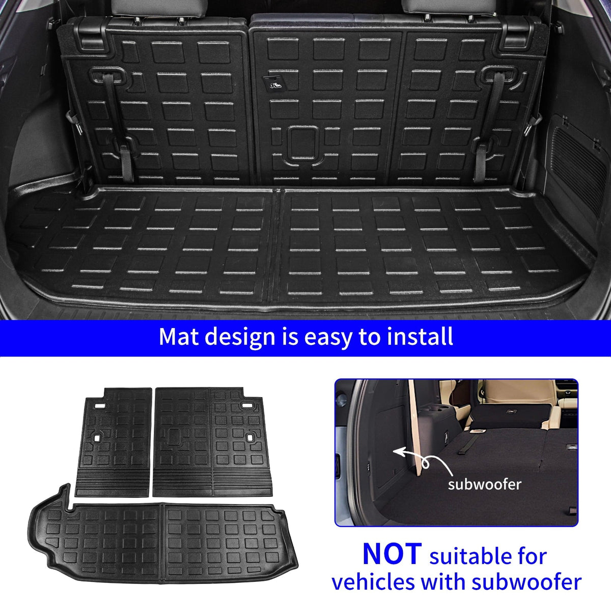 Fit 2020-2024 Toyota Highlander Trunk Mat Cargo Liner Trunk Liner 2023 7 Sizeeats Highlander Accessories