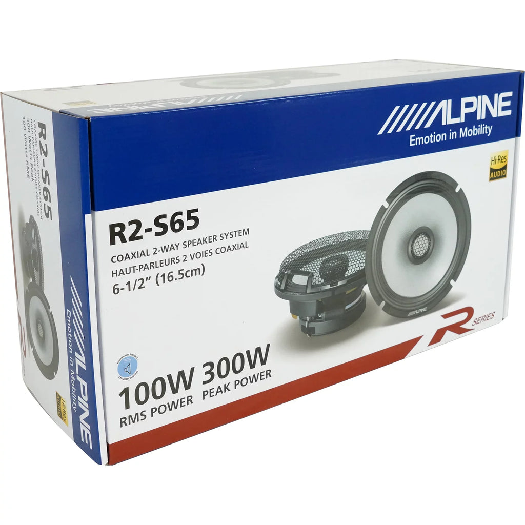 (4) Alpine R2-Size65 6.5" 2-Way Car Audio Sizepeakers High-Resolution Certified