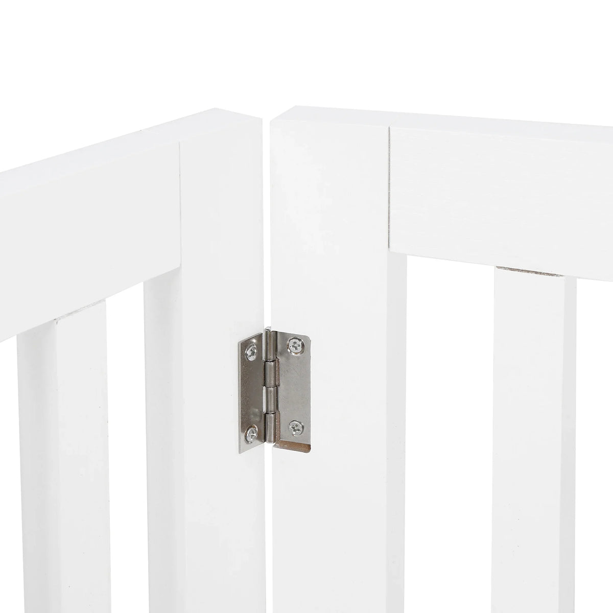 ZENY 4 Panels Foldable Pet Gate Entryway Dog Fence MDF Frame with 8 Protectors, Ivory