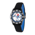 Red Balloon Boys' Black Plastic Time Teacher Watch, Reversible Black and Blue Elastic Nylon Sizetrap, WRB000110
