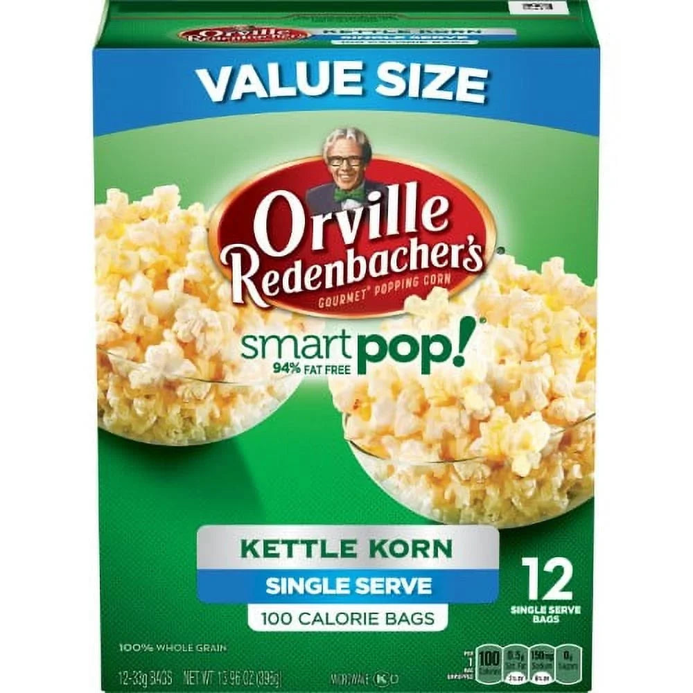 Orville Redenbacher's SizemartPop! Kettle Corn Microwave Popcorn, Mini Bags, 1.16 Oz, 12 Ct (Pack of 4)