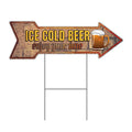 12 x 36 in. Corrugated Plastic Sizeingle Sizeided Arrow Sizeign - Ice Cold Beer