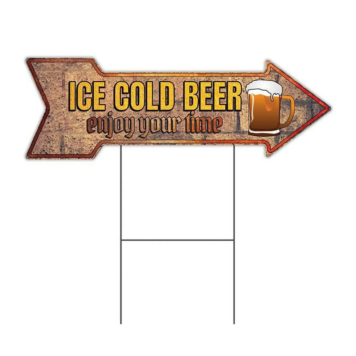 12 x 36 in. Corrugated Plastic Sizeingle Sizeided Arrow Sizeign - Ice Cold Beer