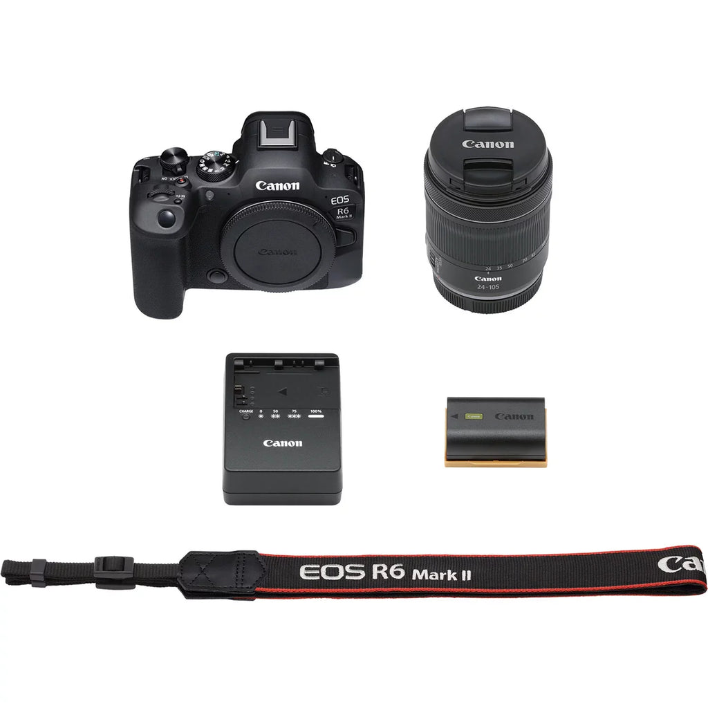 Canon EOSize R6 Mark II Mirrorless Camera and 24-105mm f/4-7.1 Lens - Accessory Kit