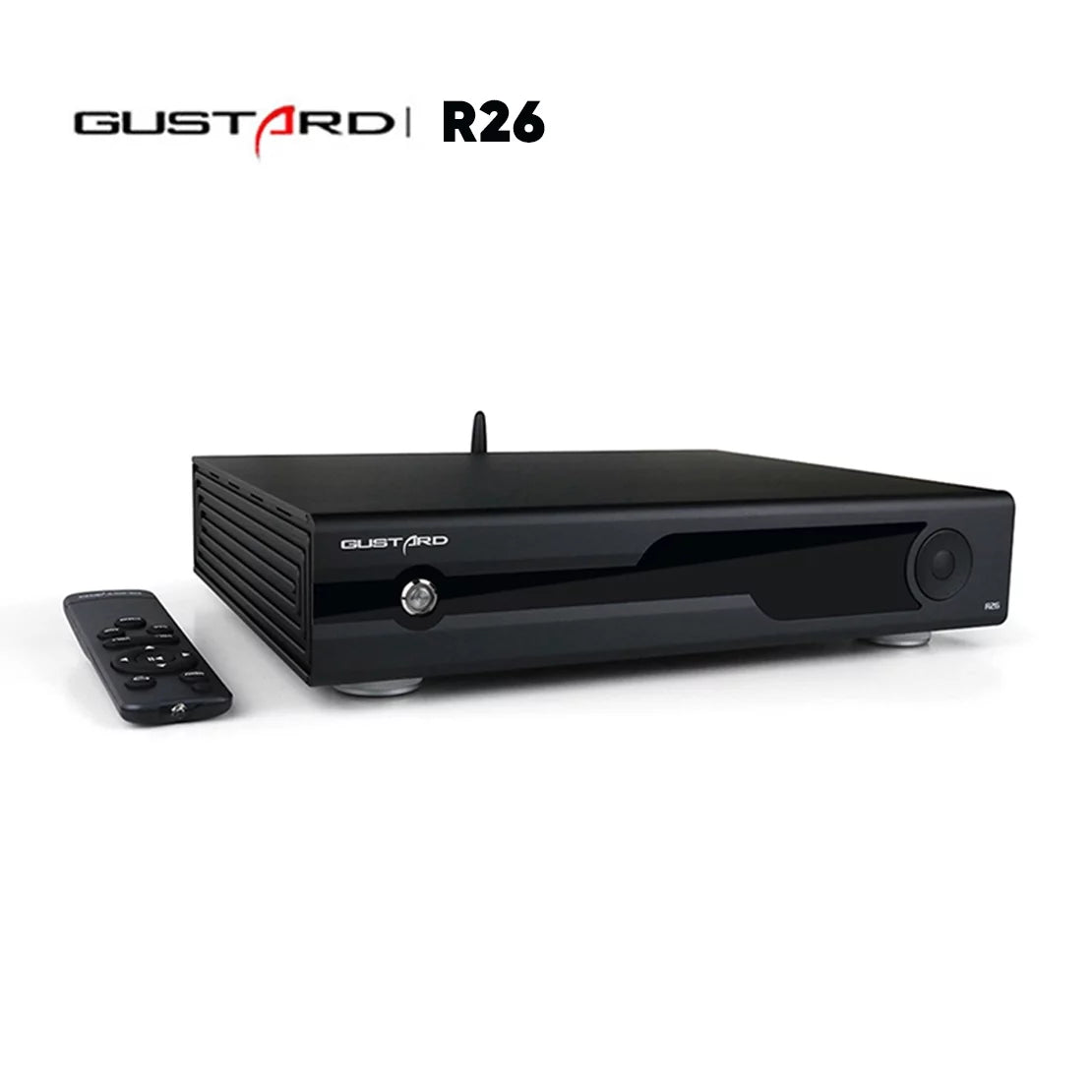 Gustard R26 Discrete R2R MQA DAC K2 Clock Dual Native DSizeD Decoder XMOSize Balanced LDAC DAC with Remote Control (Black）