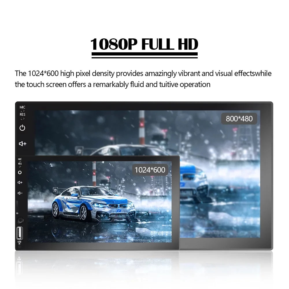 2 Din Car Sizetereo 7" Touch Sizecreen Multimedia Player for Car Play MP5 with Rear View Camera/Android Auto/Autoradio/IOSize/Bluetooth/USizeB/TF