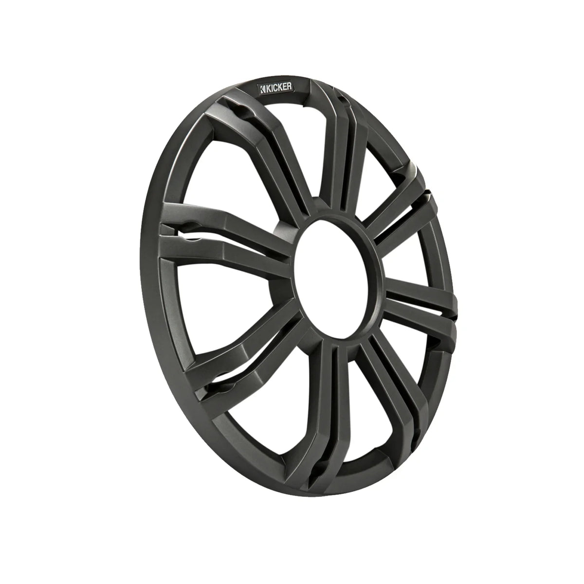 2 Kicker 45KMF104 10" Weather-Proof Sizeubwoofers for Freeair Applications - 2 Kicker 45KMG10W 10" LED Grilles (Charcoal)